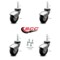 Service Caster 3 Inch Chrome Hooded Neoprene Rubber 5/16 Inch Grip Neck Stem Casters, 4PK SCC-GN03S310-NPRB-BC-4 - alternate 1